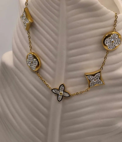 Pulsera Trébol Piedras Mujer