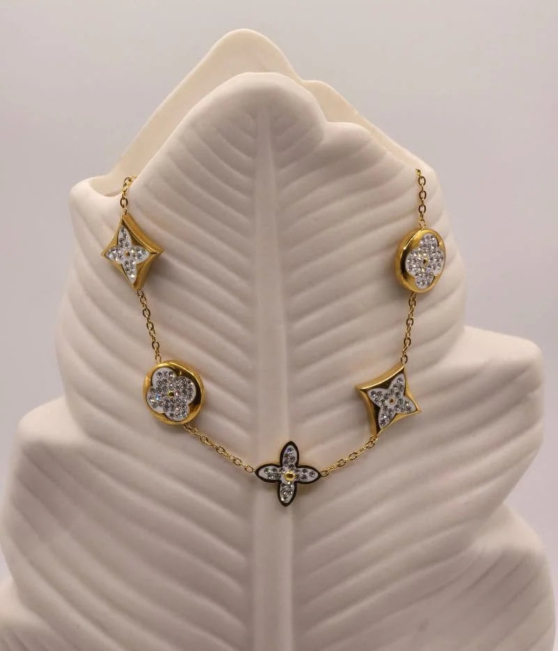 Pulsera Trébol Piedras Mujer